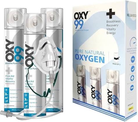 OXY99 OXYGEN CAN (2 Cans With Mask)